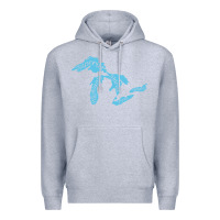 Heather Grey great lakes of michigan Premium Hoodie - linhVisuals