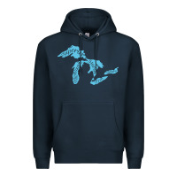 Navy great lakes of michigan Premium Hoodie - linhVisuals