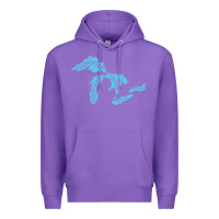 Purple great lakes of michigan Premium Hoodie - linhVisuals