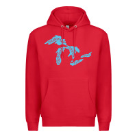 Red great lakes of michigan Premium Hoodie - linhVisuals