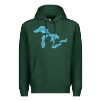 Sports Green great lakes of michigan Premium Hoodie - linhVisuals