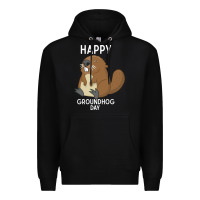 Black happy groundhog day respect the shadow funny spring prediction holiday Premium Hoodie - linhVisuals