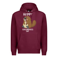 Burgundy happy groundhog day respect the shadow funny spring prediction holiday Premium Hoodie - linhVisuals
