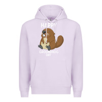Lilac happy groundhog day respect the shadow funny spring prediction holiday Premium Hoodie - linhVisuals