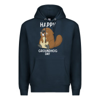 Navy happy groundhog day respect the shadow funny spring prediction holiday Premium Hoodie - linhVisuals