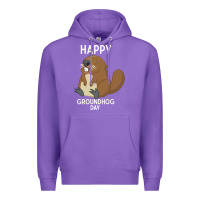 Purple happy groundhog day respect the shadow funny spring prediction holiday Premium Hoodie - linhVisuals