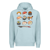 Blue Mist happy sushi kawaii anime japanese food lover funny illustration gift Premium Hoodie - linhVisuals