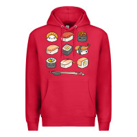 Cardinal happy sushi kawaii anime japanese food lover funny illustration gift Premium Hoodie - linhVisuals