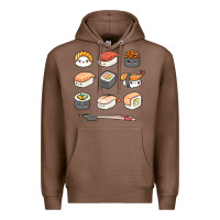 Chestnut happy sushi kawaii anime japanese food lover funny illustration gift Premium Hoodie - linhVisuals