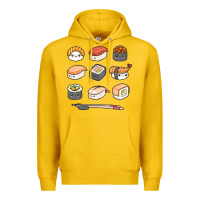 Lemon happy sushi kawaii anime japanese food lover funny illustration gift Premium Hoodie - linhVisuals