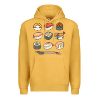 Mustard happy sushi kawaii anime japanese food lover funny illustration gift Premium Hoodie - linhVisuals