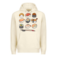 Sandshell happy sushi kawaii anime japanese food lover funny illustration gift Premium Hoodie - linhVisuals