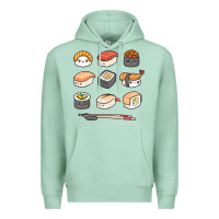 Seafoam happy sushi kawaii anime japanese food lover funny illustration gift Premium Hoodie - linhVisuals