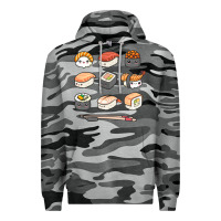 Slate Camo happy sushi kawaii anime japanese food lover funny illustration gift Premium Hoodie - linhVisuals