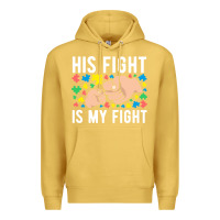 Antique Gold his fight is my fight autism dad mom fist bump cute supportive awarene Premium Hoodie - linhVisuals