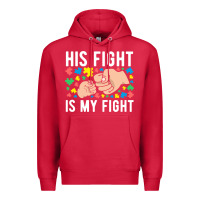 Cardinal his fight is my fight autism dad mom fist bump cute supportive awarene Premium Hoodie - linhVisuals