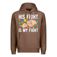 Chestnut his fight is my fight autism dad mom fist bump cute supportive awarene Premium Hoodie - linhVisuals