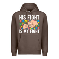 Coffee his fight is my fight autism dad mom fist bump cute supportive awarene Premium Hoodie - linhVisuals