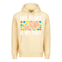 Pina Colada his fight is my fight autism dad mom fist bump cute supportive awarene Premium Hoodie - linhVisuals