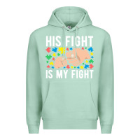 Seafoam his fight is my fight autism dad mom fist bump cute supportive awarene Premium Hoodie - linhVisuals