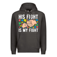 Smoke his fight is my fight autism dad mom fist bump cute supportive awarene Premium Hoodie - linhVisuals
