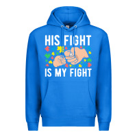 True Royal his fight is my fight autism dad mom fist bump cute supportive awarene Premium Hoodie - linhVisuals