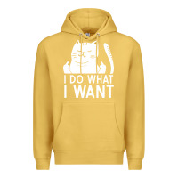 Antique Gold i do what i want cat giving a finger funny middle finger rude graphic Premium Hoodie - linhVisuals