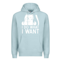 Blue Mist i do what i want cat giving a finger funny middle finger rude graphic Premium Hoodie - linhVisuals