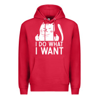 Cardinal i do what i want cat giving a finger funny middle finger rude graphic Premium Hoodie - linhVisuals