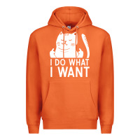 Carrot i do what i want cat giving a finger funny middle finger rude graphic Premium Hoodie - linhVisuals