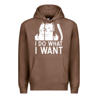 Chestnut i do what i want cat giving a finger funny middle finger rude graphic Premium Hoodie - linhVisuals