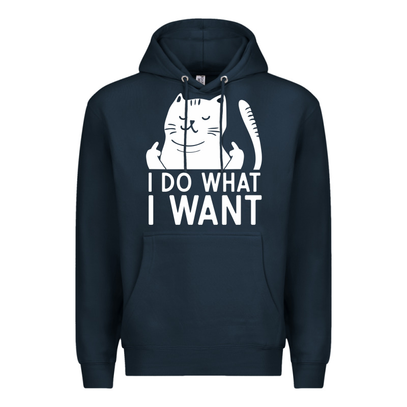 I Do What I Want Cat Giving A Finger Funny Middle Finger Rude Graphic Premium Hoodie by linhVisuals | Teevron
