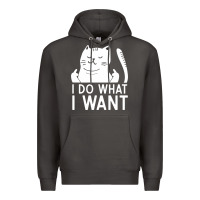 Smoke i do what i want cat giving a finger funny middle finger rude graphic Premium Hoodie - linhVisuals
