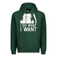 Sports Green i do what i want cat giving a finger funny middle finger rude graphic Premium Hoodie - linhVisuals