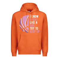 Carrot i know i play basketball like a girl try to keep up funny gift for gir Premium Hoodie - linhVisuals