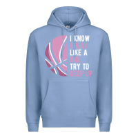 Colony Blue i know i play basketball like a girl try to keep up funny gift for gir Premium Hoodie - linhVisuals