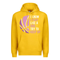 Lemon i know i play basketball like a girl try to keep up funny gift for gir Premium Hoodie - linhVisuals