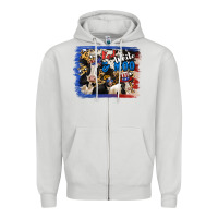 Dove Grey Red White Moo Heifers Zipper Hoodie - RanaPortraitStore