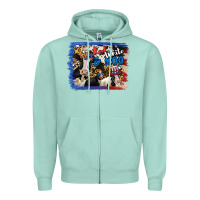 Seafoam Red White Moo Heifers Zipper Hoodie - RanaPortraitStore