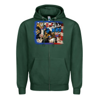 Sports Green Red White Moo Heifers Zipper Hoodie - RanaPortraitStore