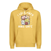 Antique Gold i love math and cats mountain heart mathematics lover gifts cute and f Premium Hoodie - linhVisuals