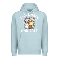 Blue Mist i love math and cats mountain heart mathematics lover gifts cute and f Premium Hoodie - linhVisuals