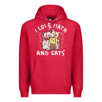 Cardinal i love math and cats mountain heart mathematics lover gifts cute and f Premium Hoodie - linhVisuals