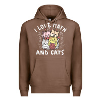 Chestnut i love math and cats mountain heart mathematics lover gifts cute and f Premium Hoodie - linhVisuals