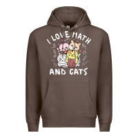 Coffee i love math and cats mountain heart mathematics lover gifts cute and f Premium Hoodie - linhVisuals