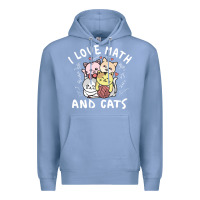 Colony Blue i love math and cats mountain heart mathematics lover gifts cute and f Premium Hoodie - linhVisuals