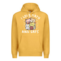 Mustard i love math and cats mountain heart mathematics lover gifts cute and f Premium Hoodie - linhVisuals