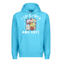 Ocean Blue i love math and cats mountain heart mathematics lover gifts cute and f Premium Hoodie - linhVisuals