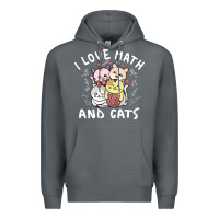 Rock i love math and cats mountain heart mathematics lover gifts cute and f Premium Hoodie - linhVisuals