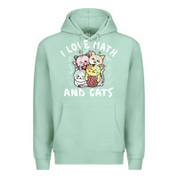 Seafoam i love math and cats mountain heart mathematics lover gifts cute and f Premium Hoodie - linhVisuals